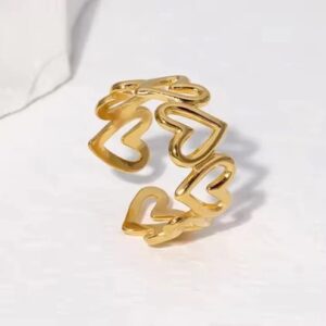 Stainless steel Hollow heart ring
