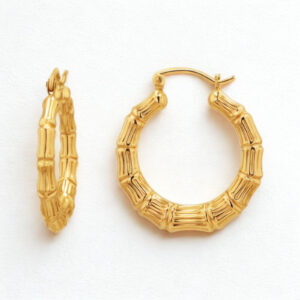 Bamboo Hoop Earring