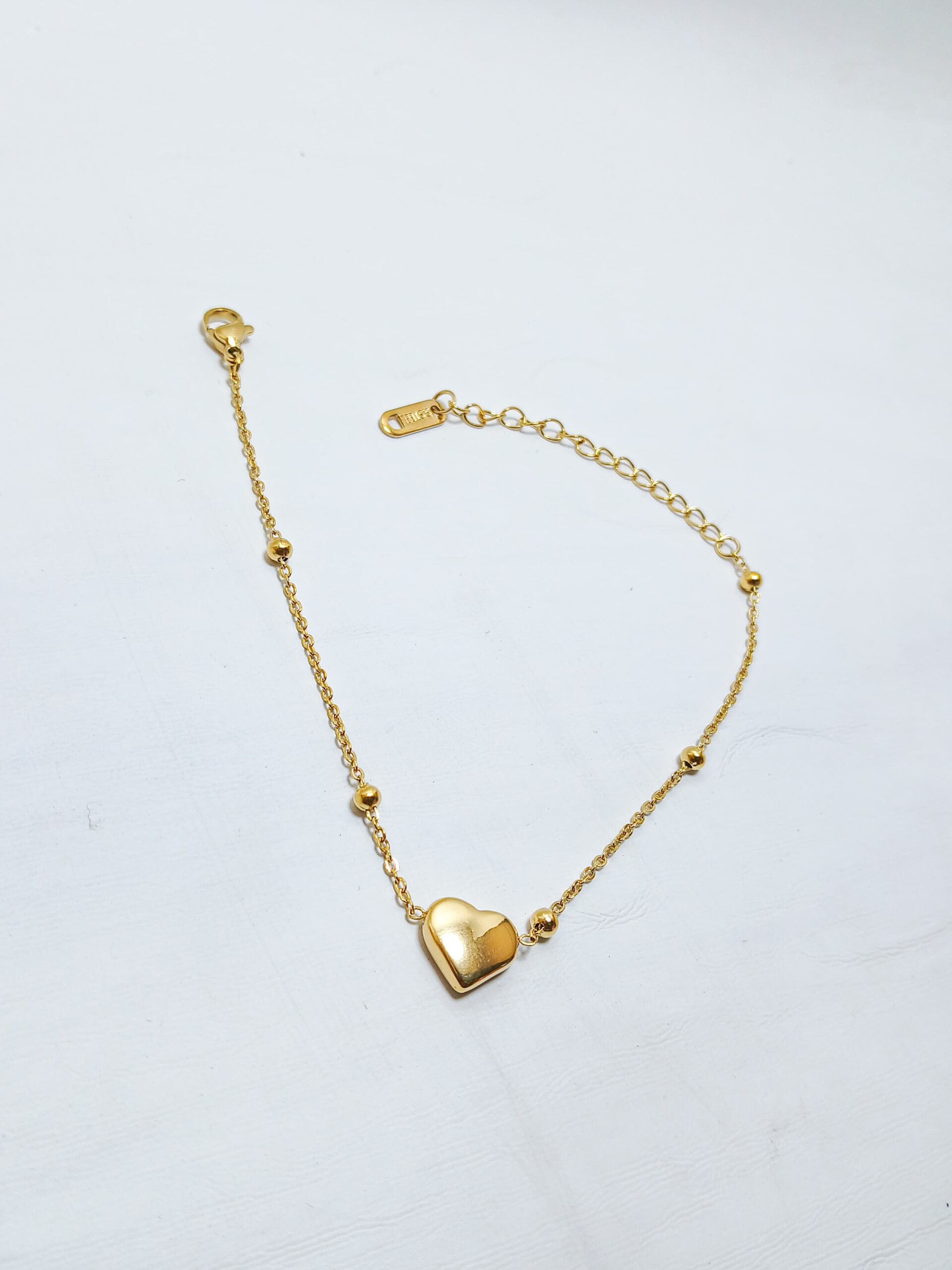 Beaded chain heart bracelet - Image 3