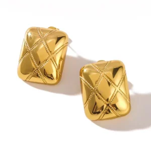 Quilted Stud Earring