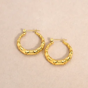 Bamboo Hoop Earring