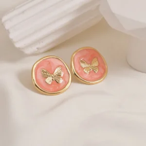 Round butterfly Earring