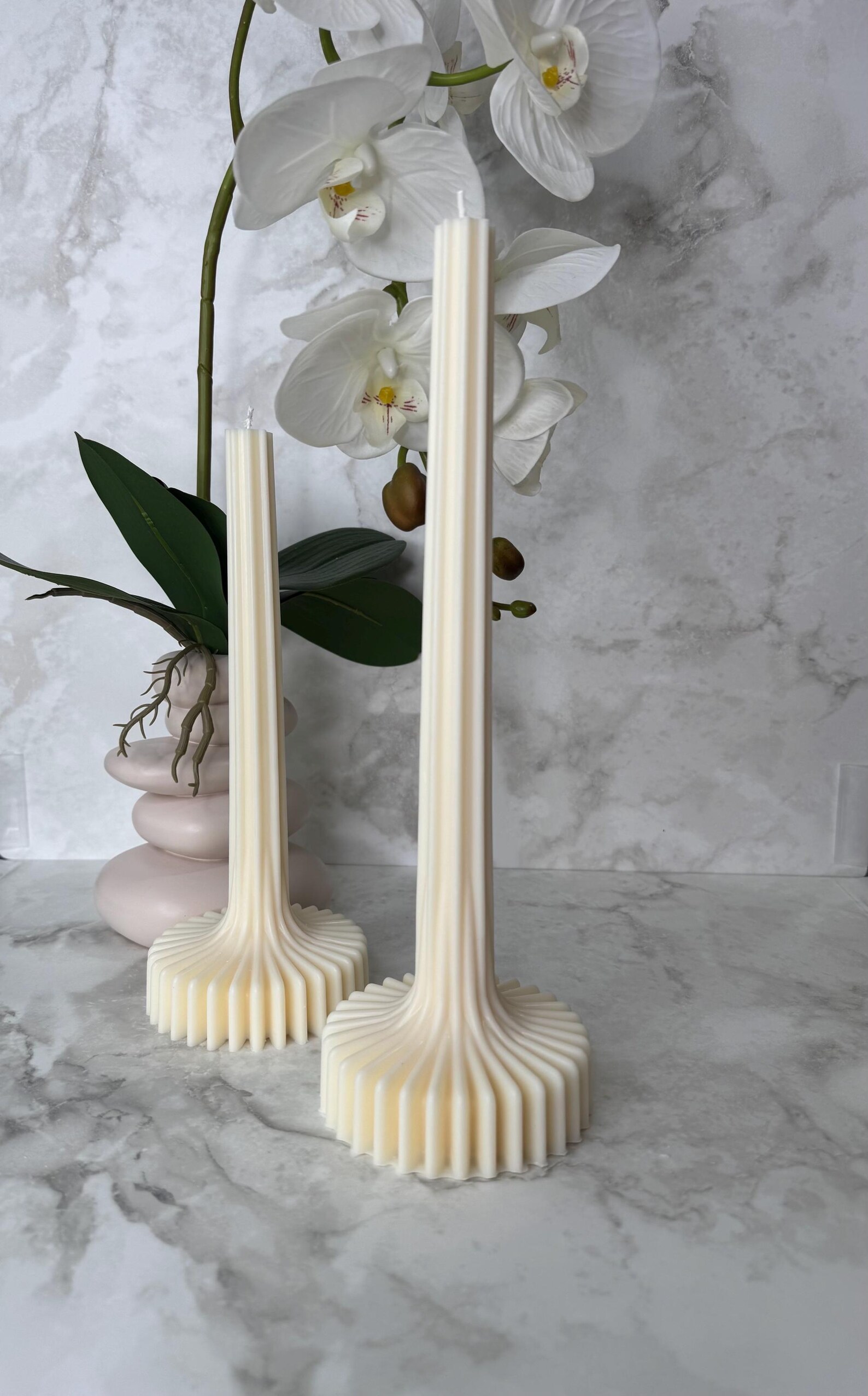 Striped Column Candle