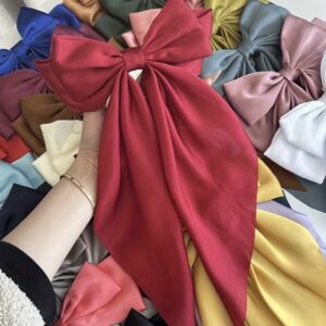 Oversized Satin Ribbon Bow Hair Clip