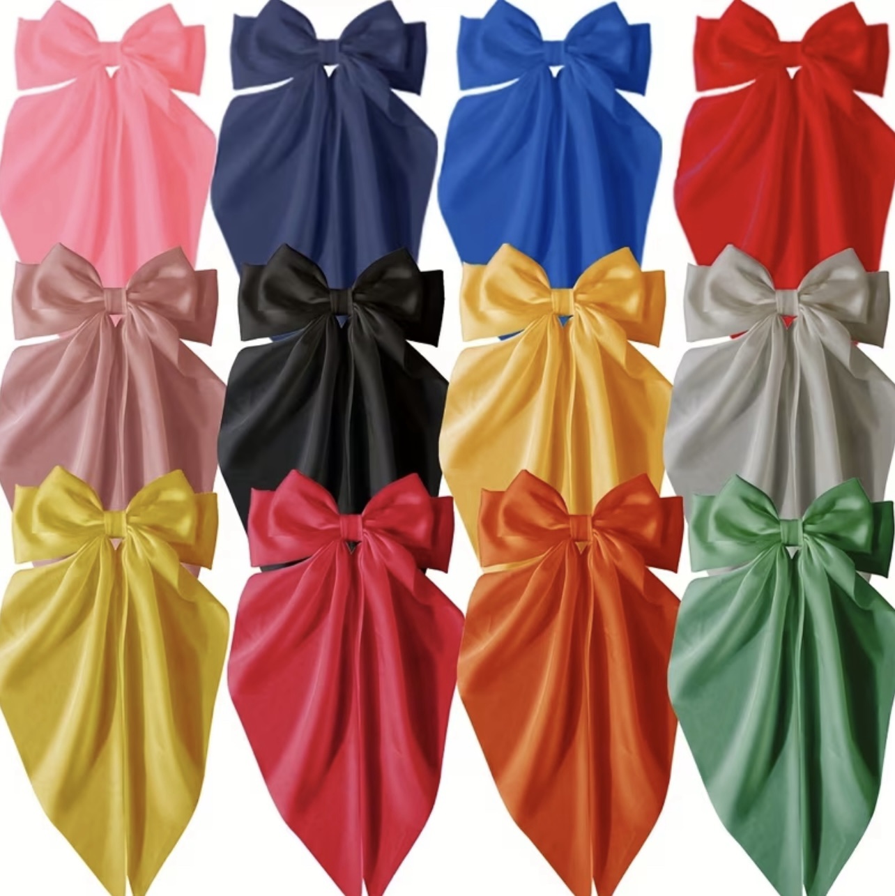 Oversized Satin Ribbon Bow Hair Clip - Image 4