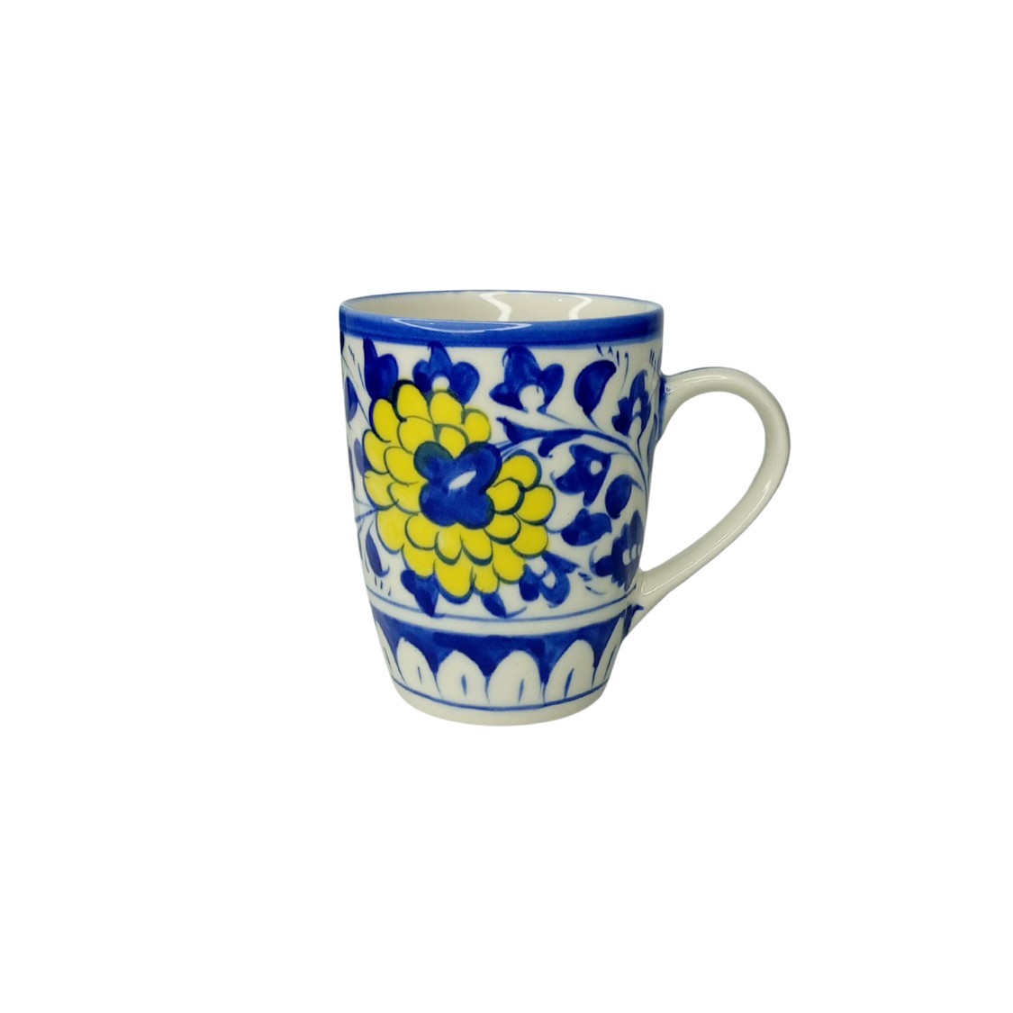 Hand-Painted Blue Pottery Coffee Mug - Image 4