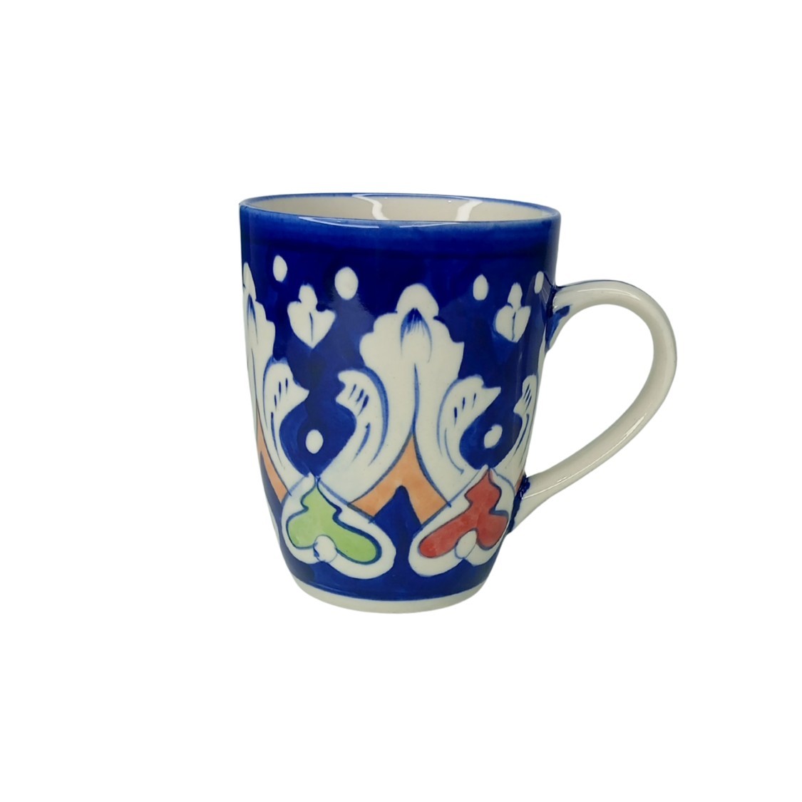 Hand-Painted Blue Pottery Coffee Mug - Image 6