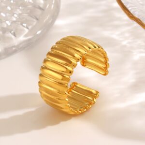 Gold plated lines Ring