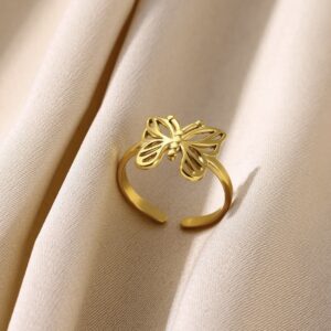 Stainless steel Butterfly ring