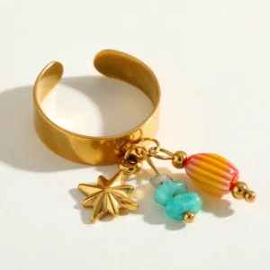 Multi Charm Stainless Steel Ring
