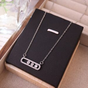Stainless steel zircon necklace
