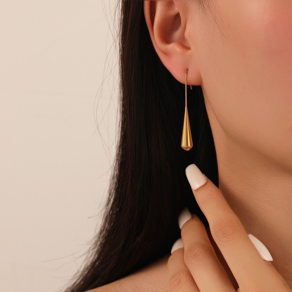 Water droplets stainless earrings