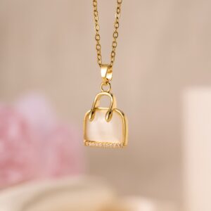Mini bag stainless steel necklace