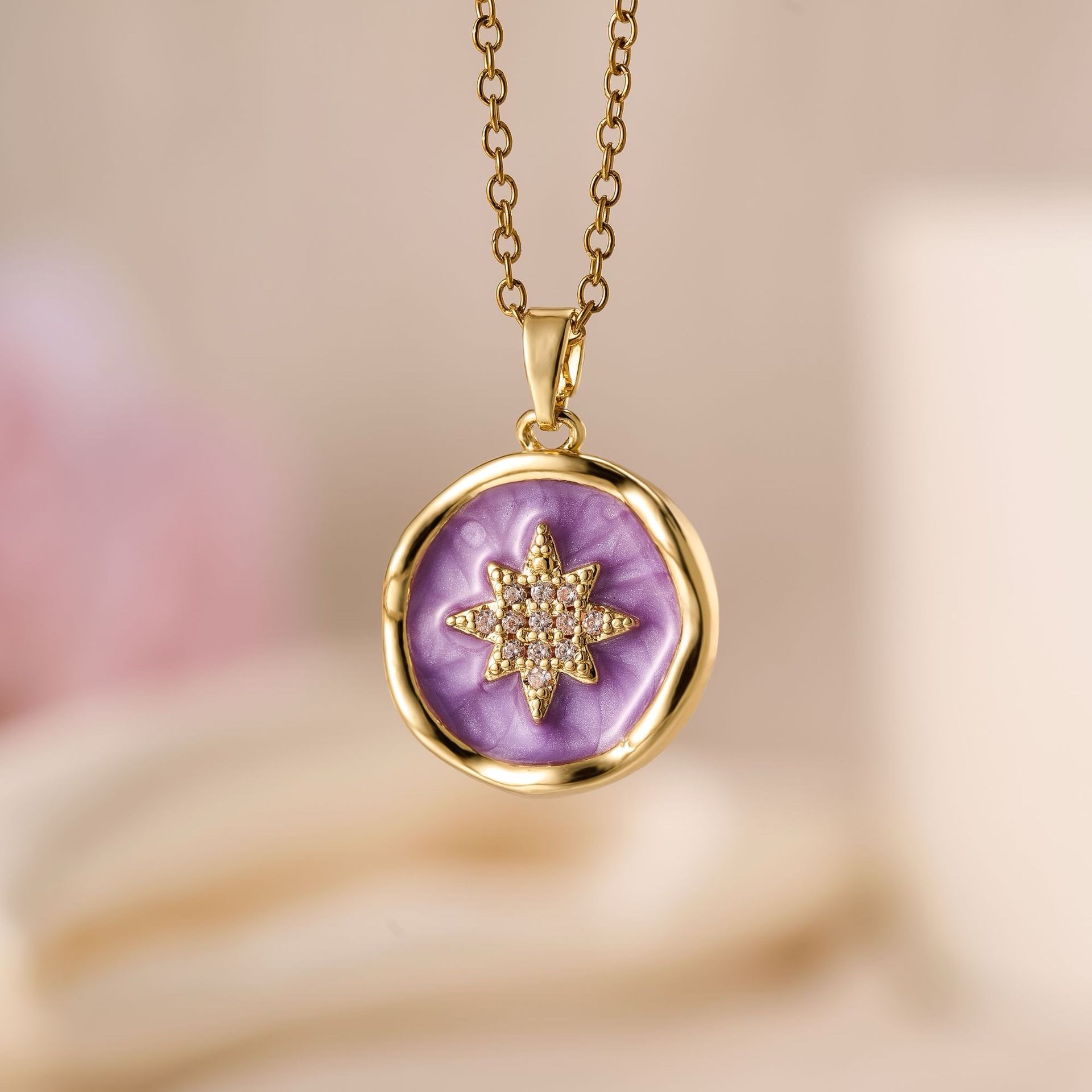 Purple zircon pendant