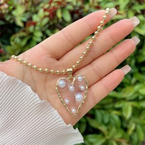18k gold plated copper heart necklace