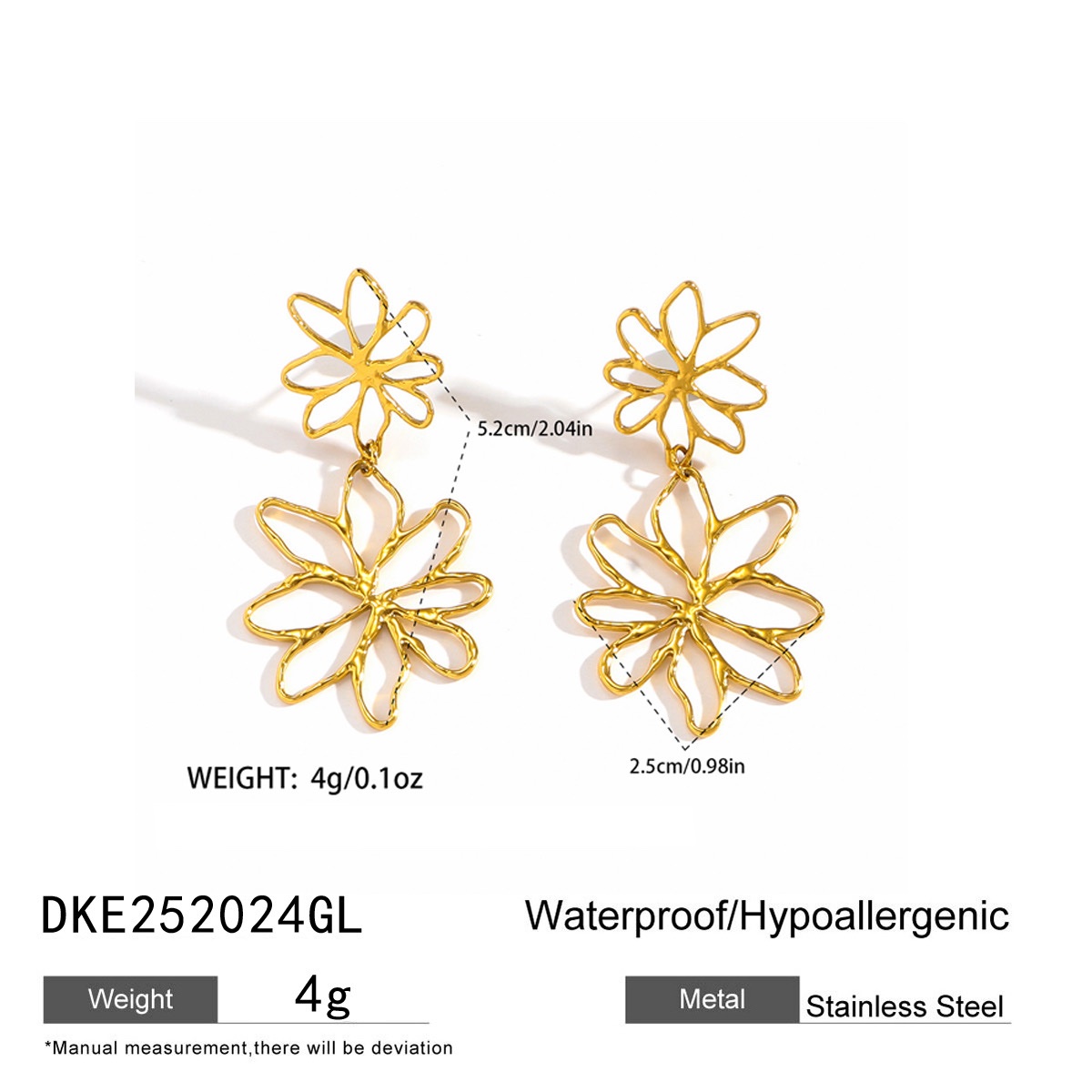 Flower handmade stainless earrings