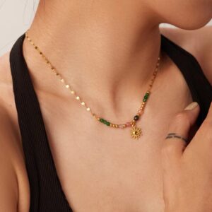 Sunflower pendant necklace