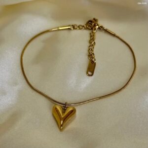 Solid Heart Stainless Steel Bracelet
