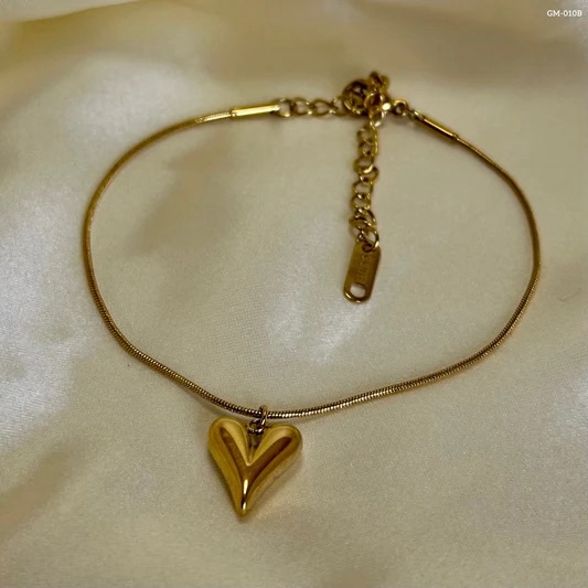 Solid Heart Stainless Steel Bracelet