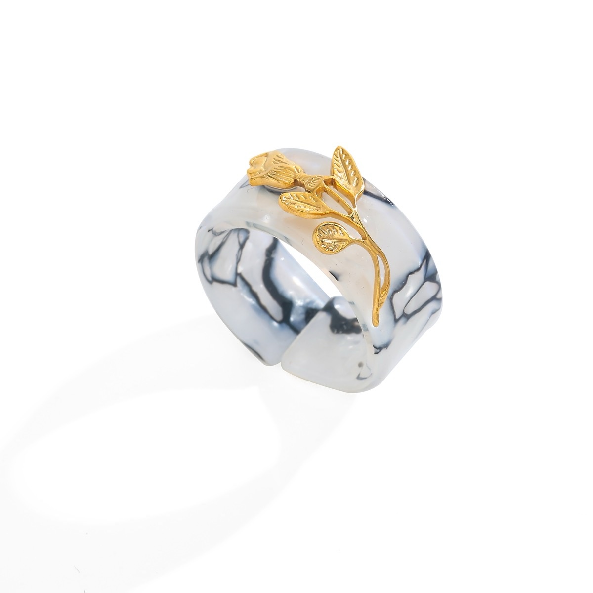 Stainless steel rose acrylic ring