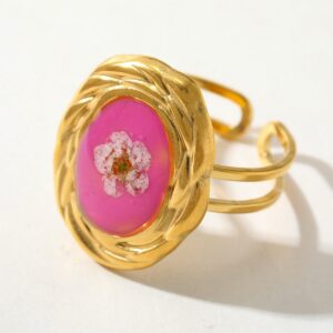 Dried Flower stainless ring
