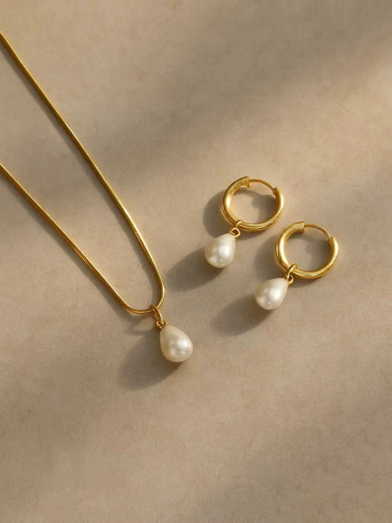 Stainless steel Water Drop Pearl Set - Image 2