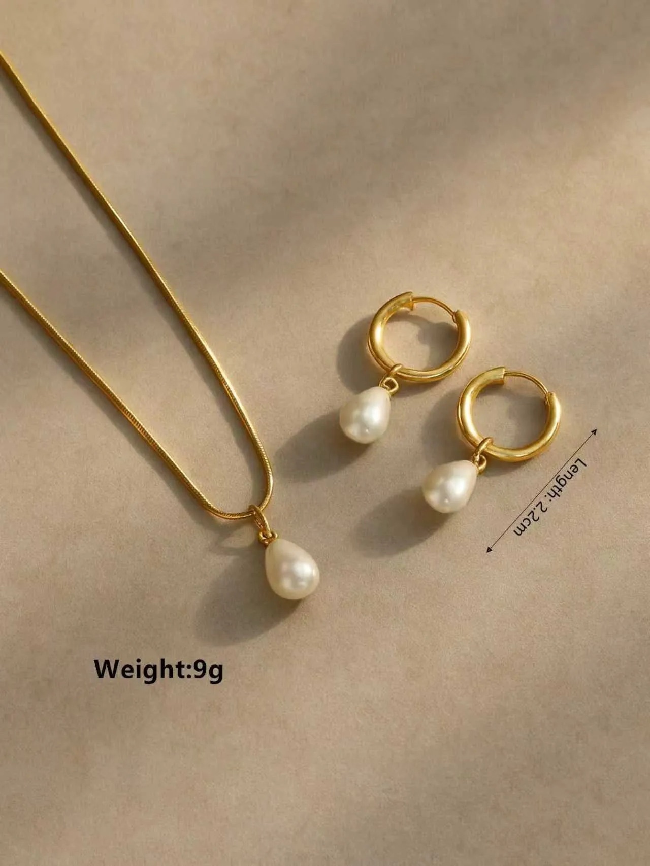 Stainless steel Water Drop Pearl Set - Image 3