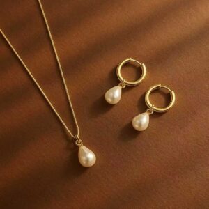 Stainless steel Water Drop Pearl Set