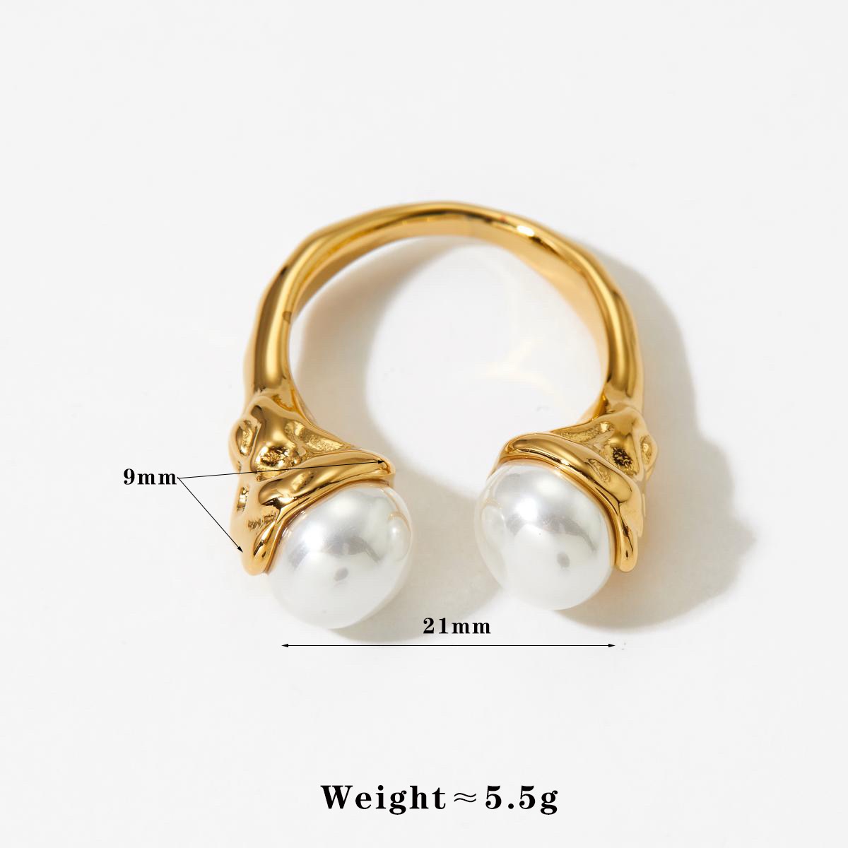 Stainless steel Round pearl Ring - Image 3