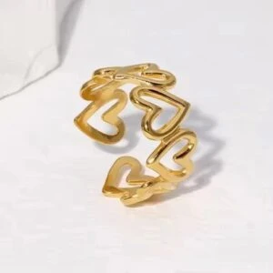 Stainless steel Hollow heart ring