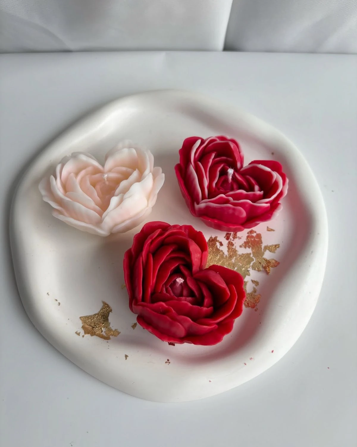 Heart Peony Flower Candle