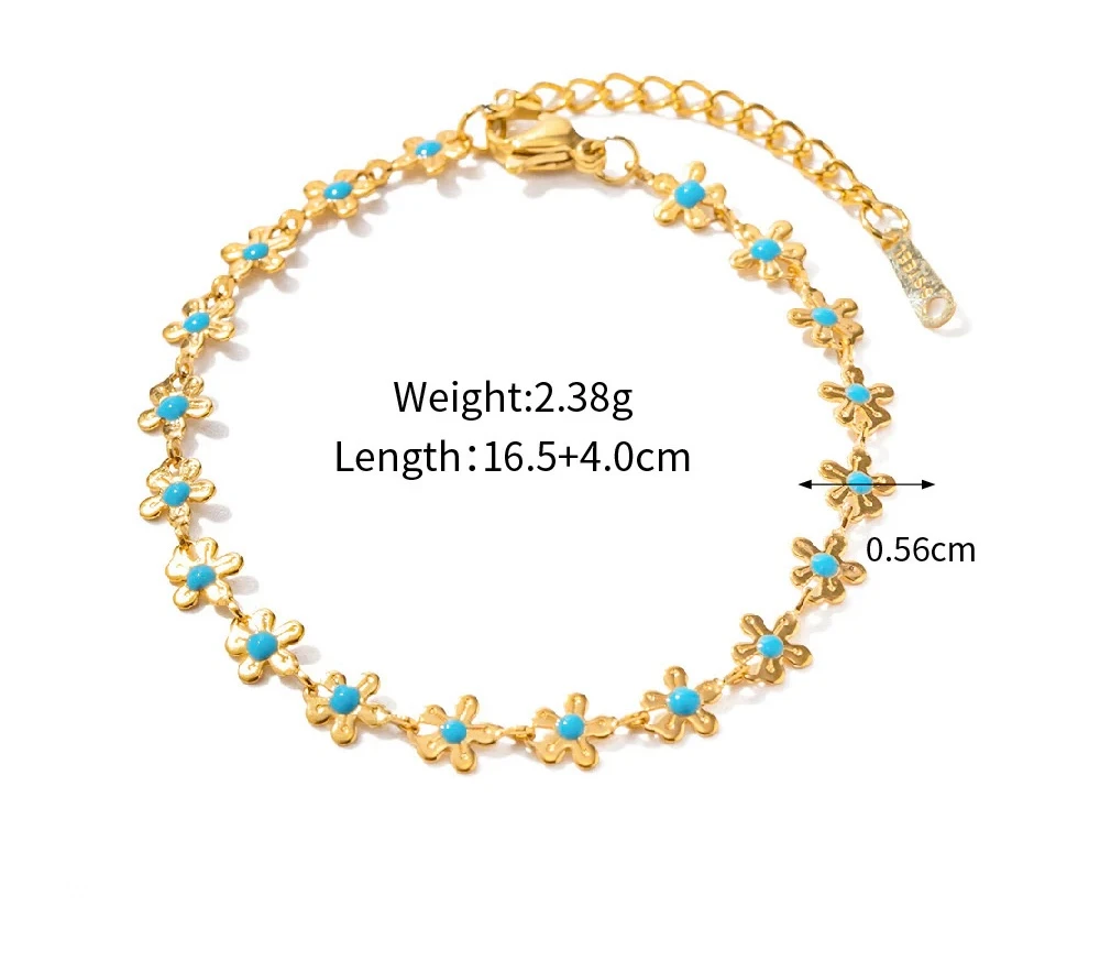 Blue daisy bracelet - Image 2