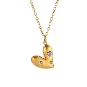 Stone heart pendant