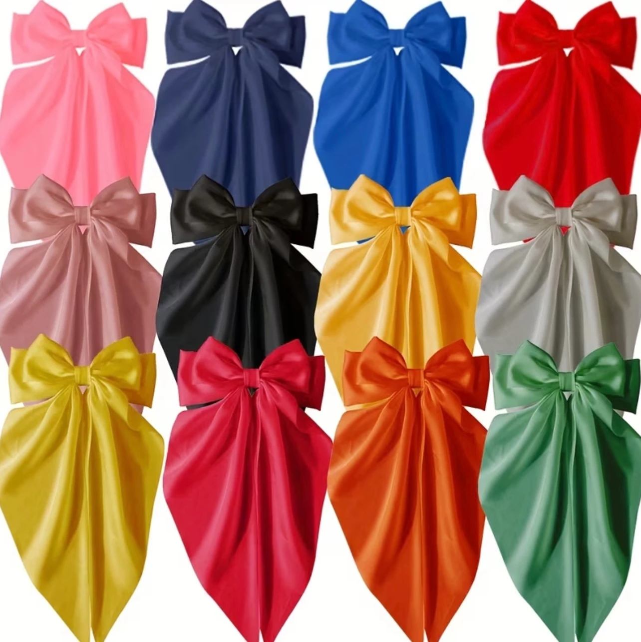 Oversized Satin Ribbon Bow Hair Clip