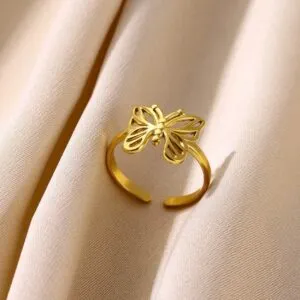 Stainless steel Butterfly ring