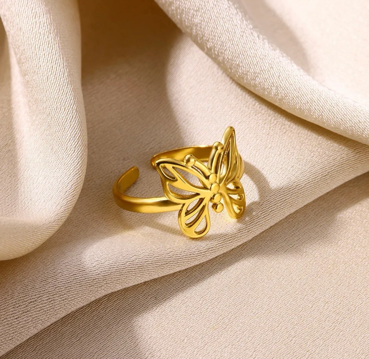 Stainless steel Butterfly ring - Image 3