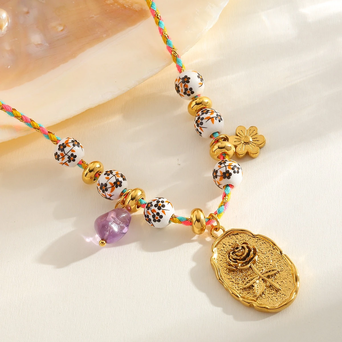 Woven Rose Charm pendant - Image 2