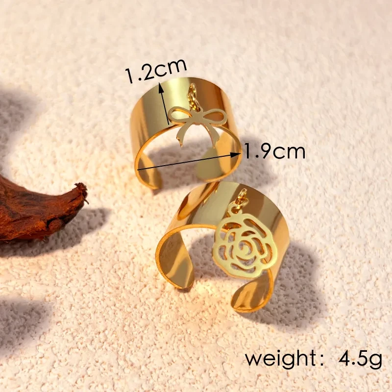 Bow Charm Stainless Steel Ring - Image 2