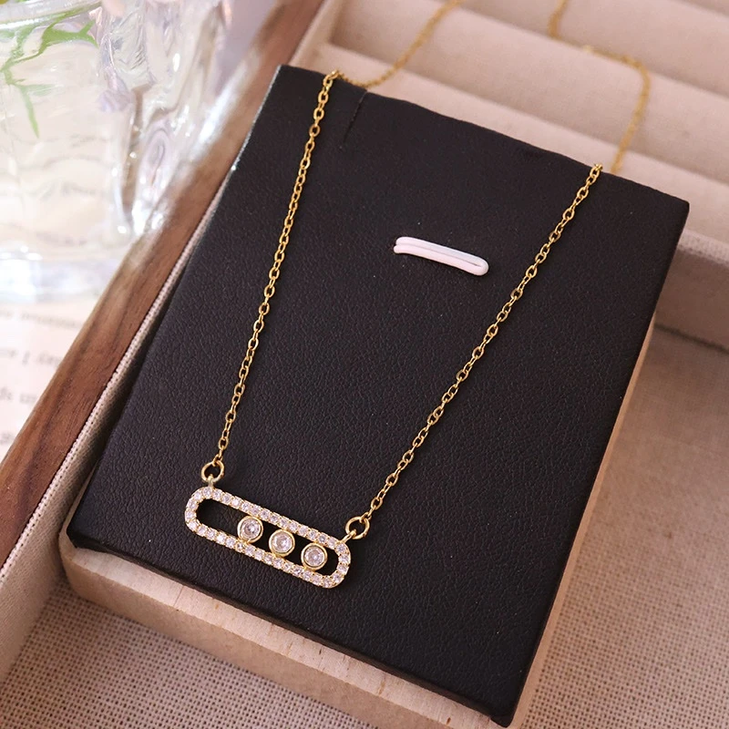 Stainless steel zircon necklace - Image 2