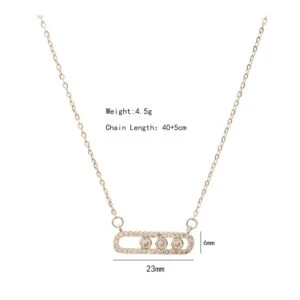 Stainless steel zircon necklace