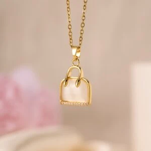 Mini bag stainless steel necklace