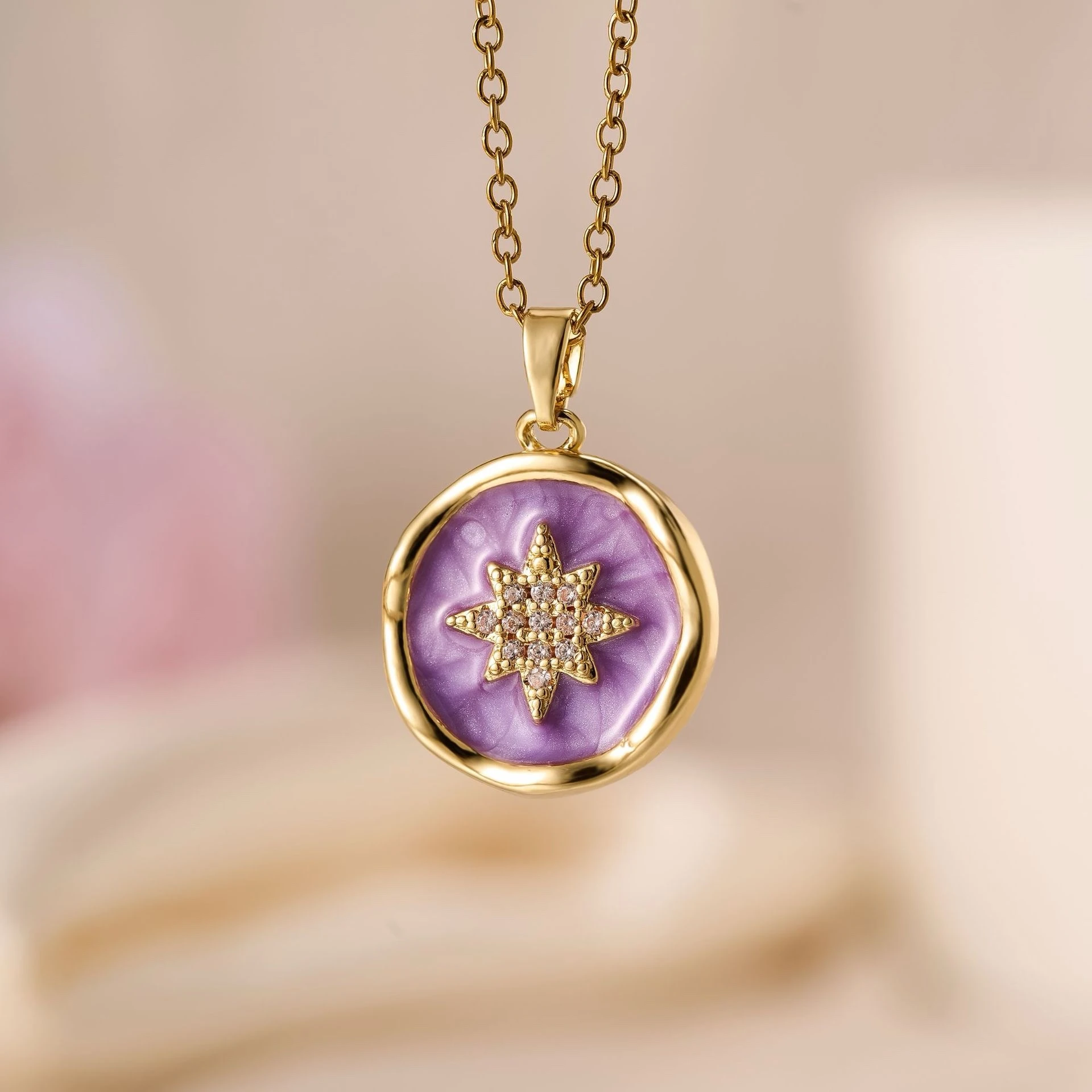 Purple zircon pendant