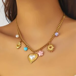 Classic heart charm necklace